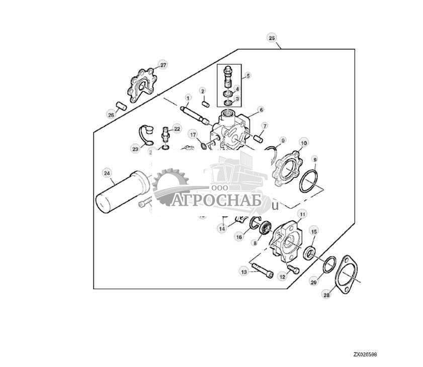 Charge Pump, Hydrostatic Drive, 4 Gear LOC Transmission, 105 cm? 